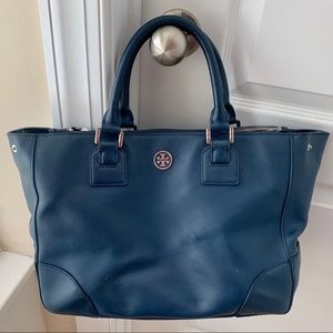 Tory Burch blue leather Tote